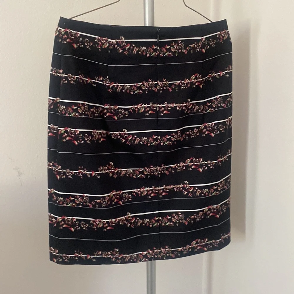Black Pencil Skirt with Floral Accent 10 - Picture 3 of 3